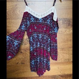 Floral Burgundy romper